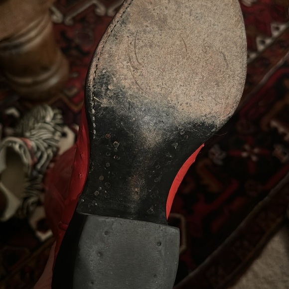 Vintage Womens Panhandle Slim Ostrich Skin‎ Orange Cowboy Boots Size 7 - Picture 4 of 5